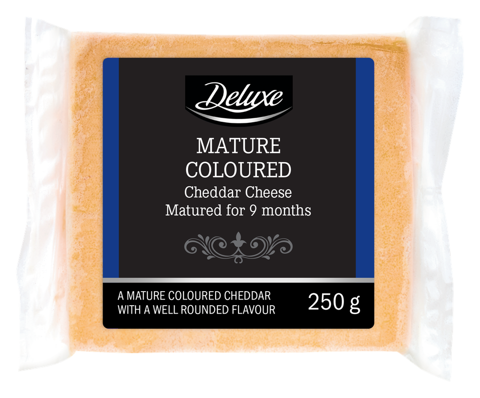 Deluxe Mature coloured cheddar cheese