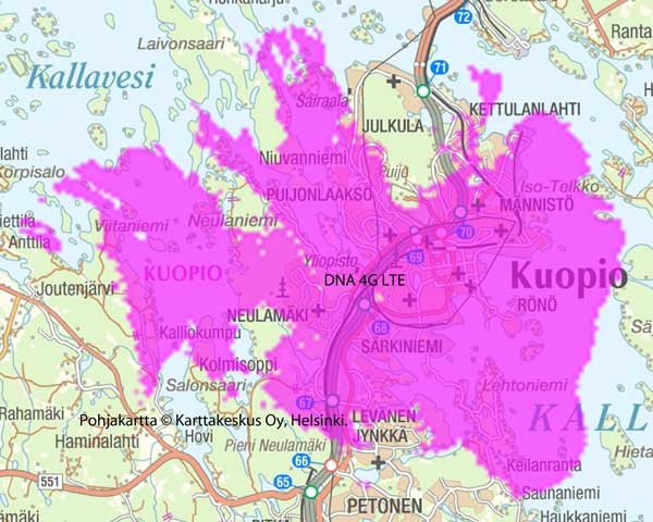 Kuopiossa kaupunkialueet kattava DNA:n 4G LTE -verkko | DNA Oyj