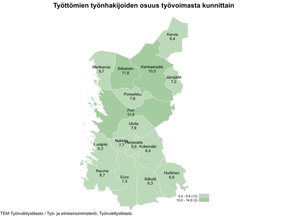 Satakunnassa 9250 Työtöntä Työnhakijaa Helmikuussa | Satakunnan ELY-keskus