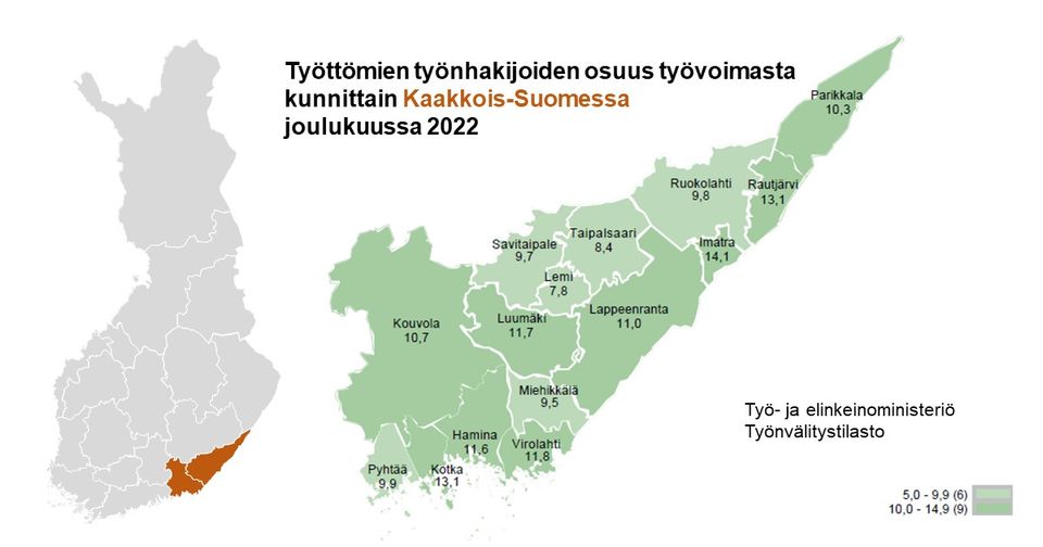 Kaakkois-Suomen työllisyyskatsaus, joulukuu 2022 | Kaakkois-Suomen ELY- keskus