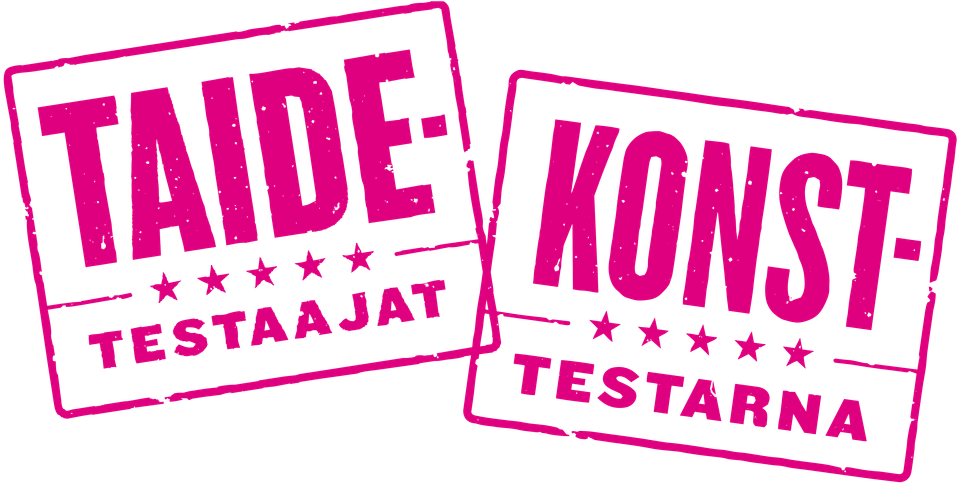 Taidetestaajat-Konsttestarna-logo-rinnakkain-pinkki