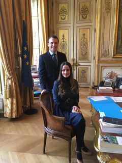 Emmanuel Macron and Sherin Khakan. S.K.