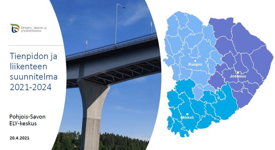 Pohjois-Savon ELY-keskuksen tienpidon ja liikenteen suunnitelma vuosille  2021–2024 on julkaistu (Itä-Suomi) | ELY-keskukset