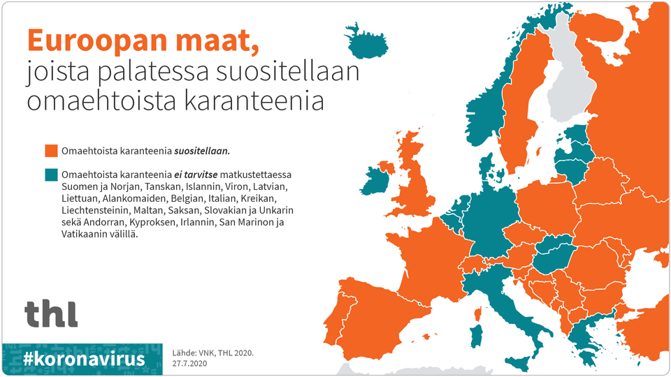 Matkailu epidemia-alueille lisää koronavirustartuntojen riskiä Suomessa |  Terveyden ja hyvinvoinnin laitos THL