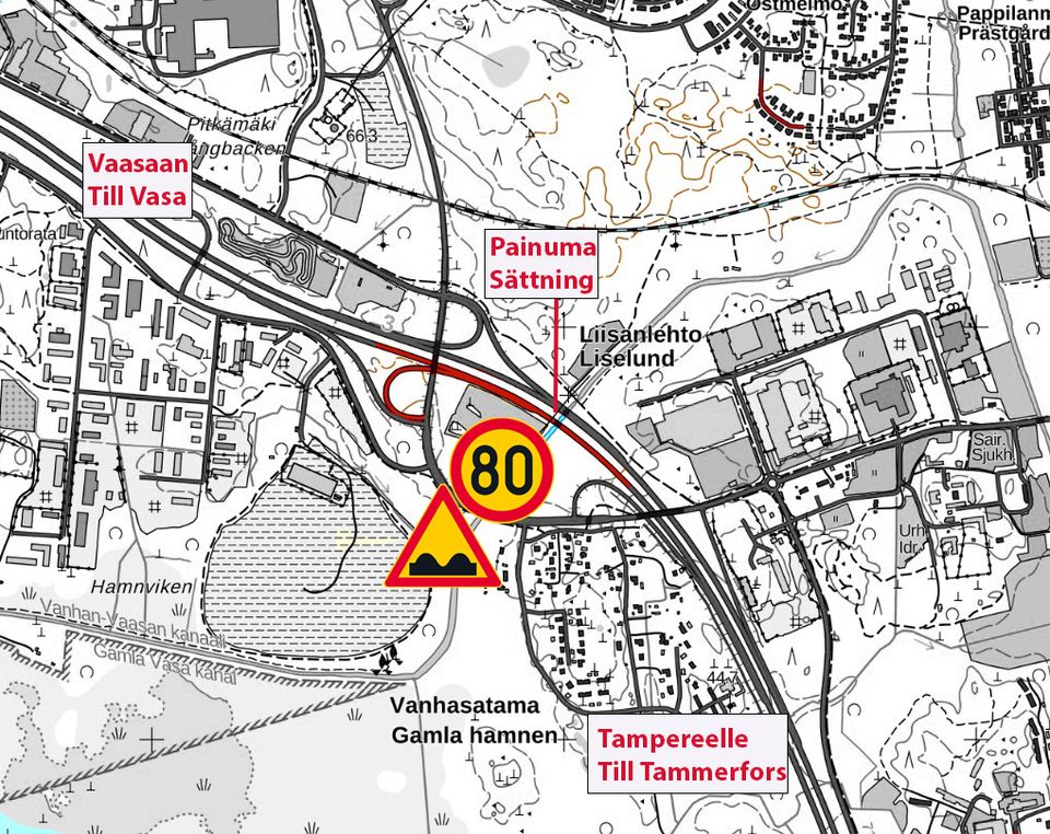 Tillfällig Hastighetsbegränsning 80 Km/h Införs På Vasa Motorväg Vid ...