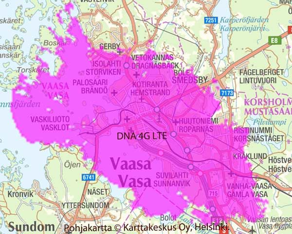 DNA:lla nyt Vaasassa kaupunkialueet kattava 4G LTE -verkko | DNA Oyj