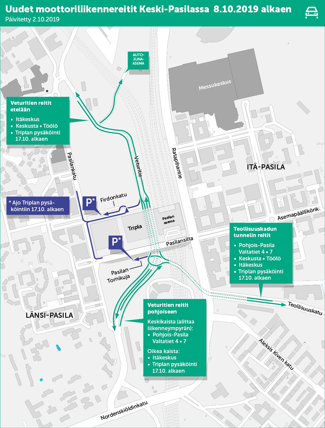 Veturitien uusi osuus ja Teollisuuskadun tunneli avautuvat liikenteelle   | Helsingin kaupunki, kaupunkiympäristön toimiala