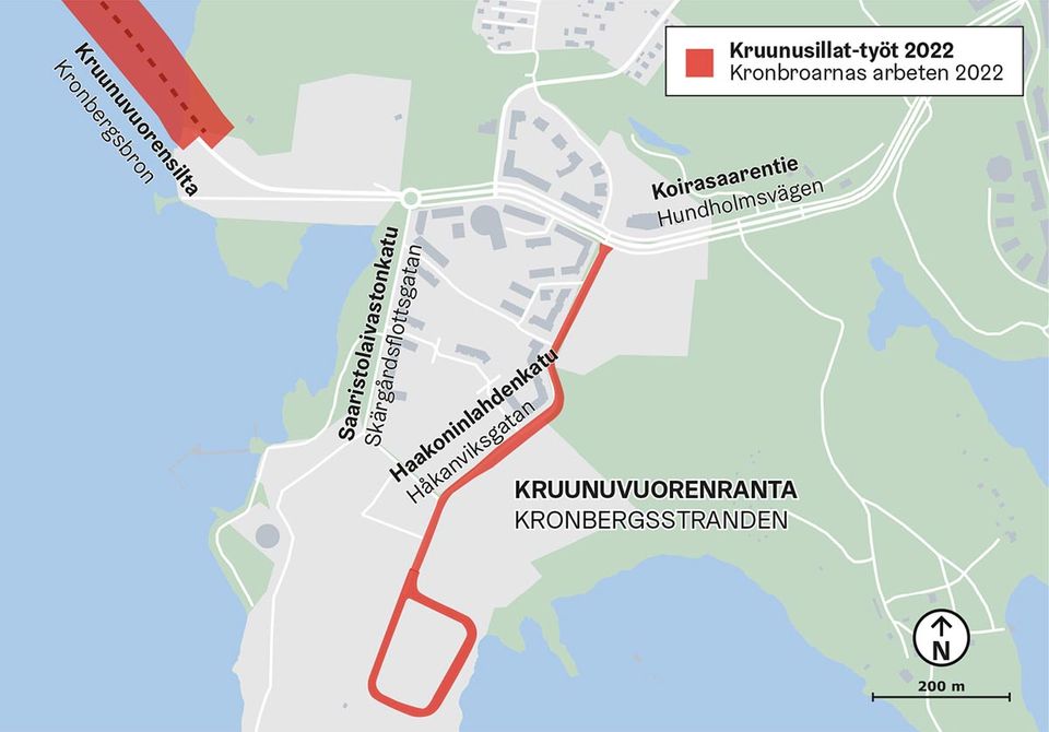Raitiotien rakennustyöt alkavat Kruunuvuorenrannan Haakoninlahdessa |  Helsingin kaupunki, kaupunkiympäristön toimiala