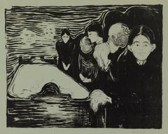 Edvard Munch: Vid dödsbädden (1896). Finlands Nationalgalleri / Konstmuseet Ateneum, samling Sihtola. Foto: Finlands Nationalgalleri / Aleks Talve.