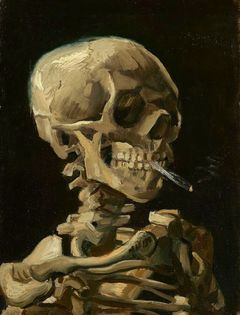 Vincent van Gogh: Head of a Skeleton with Burning Cigarette (1886). Van Gogh Museum, Amsterdam (Vincent van Gogh Foundation).