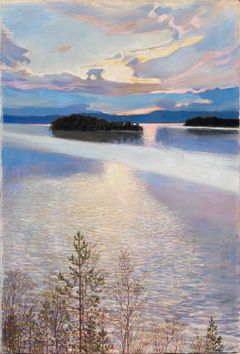 Akseli Gallen-Kallela: Insjölandskap (1901), Finlands Nationalgalleri. Foto: Finlands Nationalgalleri / Hannu Pakarinen.