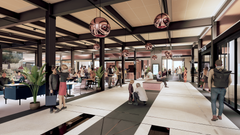 Arkkitehtien havainnekuva näkymä Siperian aukiolta Satakunnankadun suuntaan.