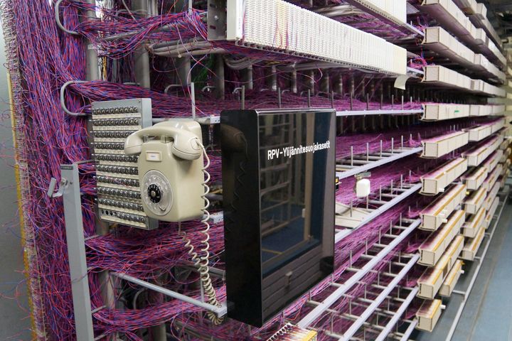 Pictured is an old cross-connect in the copper-based subscriber network.