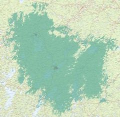 Pyhäjärvi, Pihtipudas, Kinnula, Lestijärvi. Kuvassa vaaleampi vihreä väri kuvaa normaalia 4G-/5G-peruspeittoa, ja tummempi vihreä erityisen nopeaa, 3,5 GHz:n taajuudella toimivaa 5G-verkkoa.