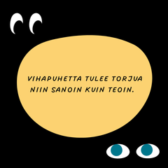 Vihapuhetta tulee torjua niin sanoin kuin teoin