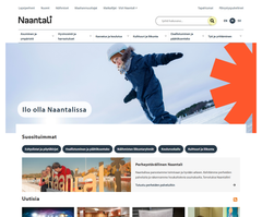 Naantali.fi-sivustoa pidettiin hyödyllisenä, toimivana sekä helppokäyttöisenä. Kuvakaappaus verkkopalvelun etusivulta.