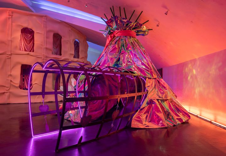 Installation view of Pauline Curnier Jardin's exhibition in Kiasma.