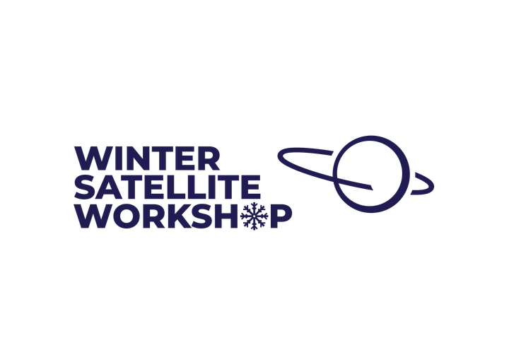 Logo teksti: "Winter Satellite Workshop", viereen piirretty planeetta renkaineen.