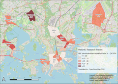 Q4 2024 Helsinki Research Forum submarkets vajaakäyttöaste