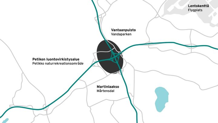 Karttakuva urakka-alueesta.