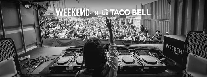 DJ-kilpailun voittaja pääsee esiintymään CNNCT x Taco Bell lavalle. Kuva Weekend Festivalin CNNCT-lavalta vuodelta 2023.