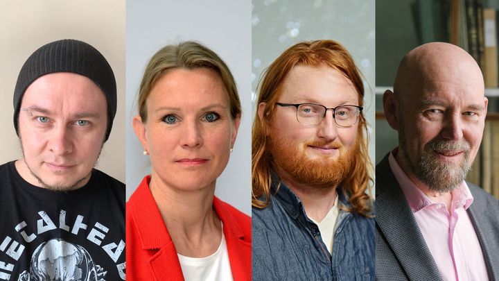 Mikko Tuomi, Hilppa Gregow, Aku Venhola ja Esko Valtaoja.