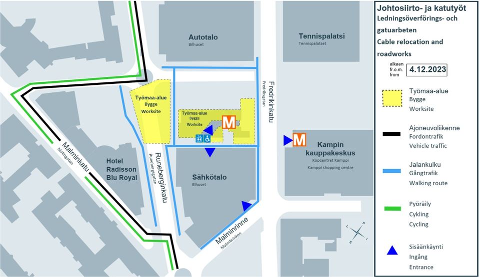 Kampin Metroaseman Läntinen Lippuhalli Poistuu Käytöstä | Helsingin ...