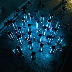 Illumaphoniums verk Continuum visades 2022 på River of Light Liverpool. Foto: Ant Clausen