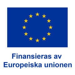 EU-flagga med texten "Finansieras av Europeiska unionen" under.