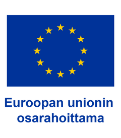 Euroopan unionin lippu ja teksti "Euroopan unionin osarahoittama".