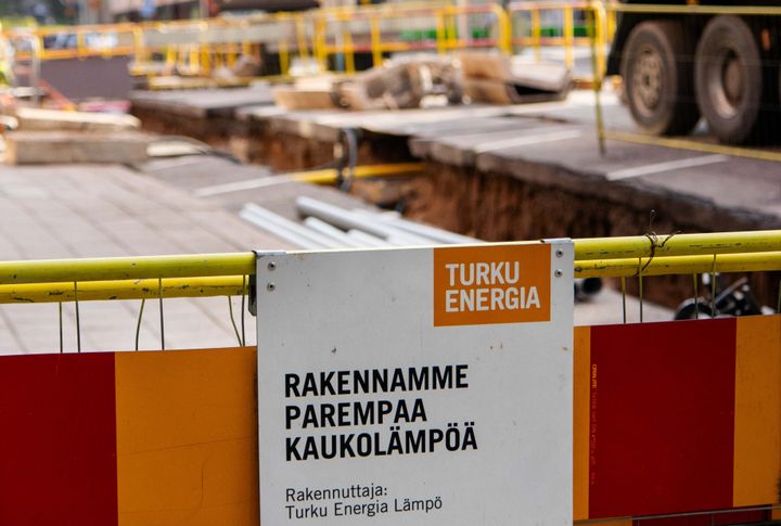 Kaukolämmön työmaa/ Turku Energia