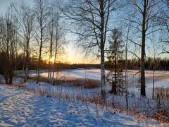 Talvinen maisema Eteläistenjärveltä.