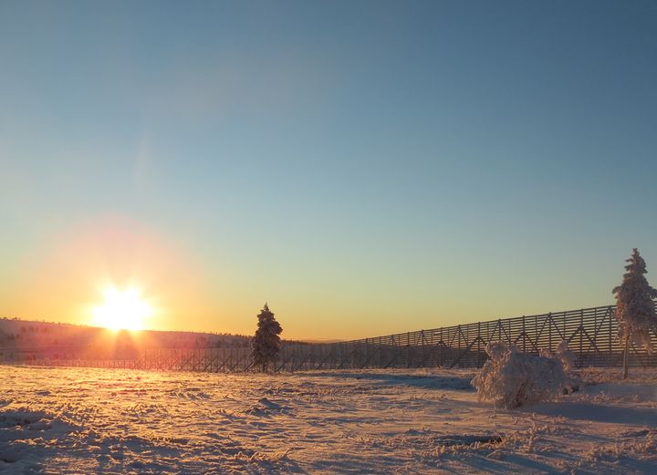 Kuvassa talvimaisemaa Inarista.