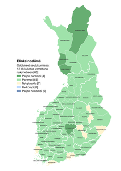 Odotukset seutukunnissa 12 kk kuluttua verrattuna nykyhetkeen.