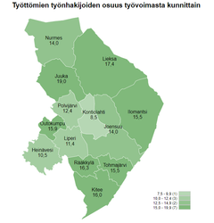 Työttömät työnhakijat kunnittain, Pohjois-Karjala, marraskuu 2024.