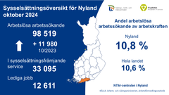 Sysselsättningsöversikt för Nyland 10/2024