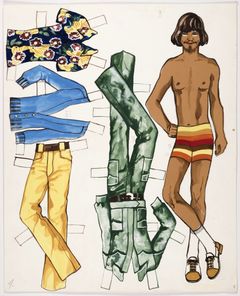 Paperinukke trendikkäine vaatteineen.