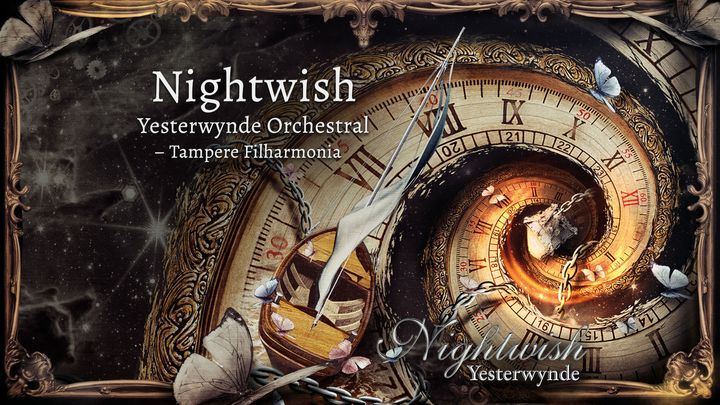 Nightwish Yesterwynde Orchestral -konsertit soivat Tampereella torstaina 28. ja perjantaina 29. elokuuta 2025. Levynkansitaide: Pete Voutilainen