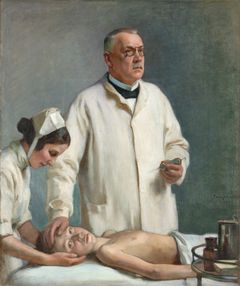 Eero Järnefelt: ”Frans Ali Krogius”, 1925, öljy kankaalle, 140 × 97 cm, Helsingin yliopiston kokoelmat, Kirurginen sairaala