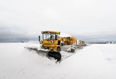 Finavia's snow removal machines at Helsinki Airport.