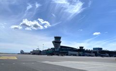 Helsinki Airport terminal, apron and air traffic control.