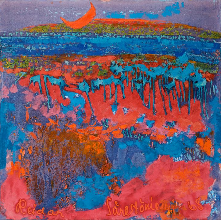 Reidar Särestöniemi: Månbelysta träd, 1968. Didrichsens konstmuseum.