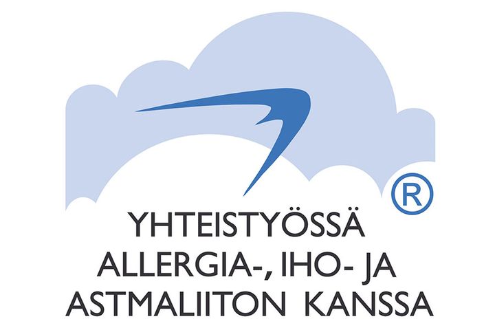 Logo: Yhteistyössä Allergia-, iho- ja astmaliiton kanssa.