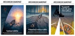 Ville Tietäväisen lehtikuvituksia Helsingin Sanomiin.