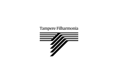 Logo: Tampere Filharmonia 2025, mustat graafiset viivat valkoisella taustalla.