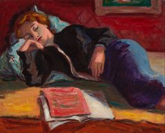 Yngve Bäck (1904–1990), Lepo, 1937, öljy kankaalle, 65,5 x 81,5 cm, HAM Helsingin taidemuseo, Leonard ja Katarina Bäcksbackan kokoelma.
Valokuva: Sonja Hyytiäinen / HAM.