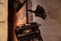 vintage typewriter in beer restaurant interior design