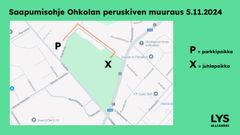 Saapumisohje Ohkolan peruskiven muuraustilaisuuteen 5.11.2024