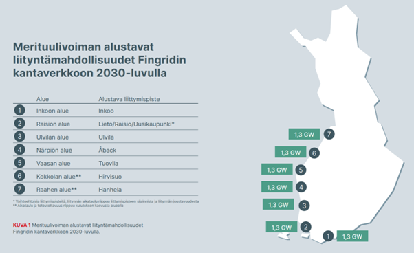 Merituulivoimaselvitys 2024 kartta