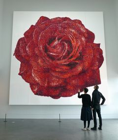 Hanna Vihriälä: Rose, 2014. Fabric, pick-and-mix candy, pins. Photo: Hanna Vihriälä.